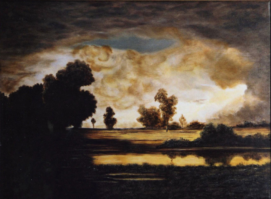 La mare-ciel nuageux de Theodore Rousseau (copie)