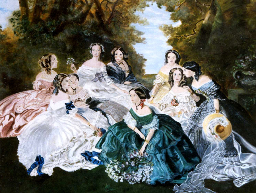 Portrait de groupe en vert